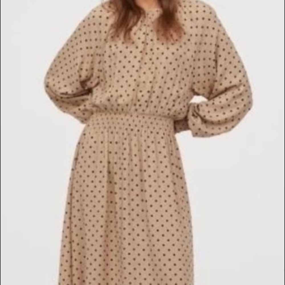 H&M Beige Polka Dot Dress